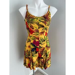 Sugar Co LTD Vintage Hawaiian Tropical Floral Summer Luau Romper Small